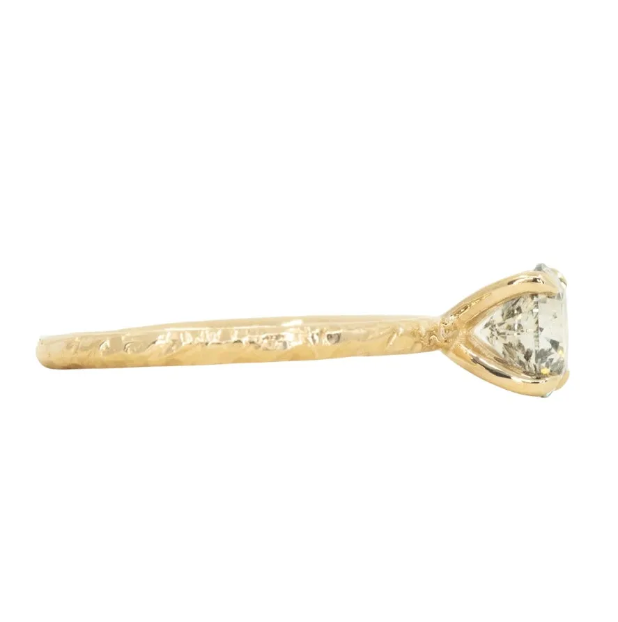 1.10ct Round Salt And Pepper Diamond Evergreen Solitaire in 14k Yellow Gold