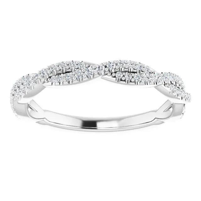 14K Gold Lab-grown Diamond Twisted Wedding Band
