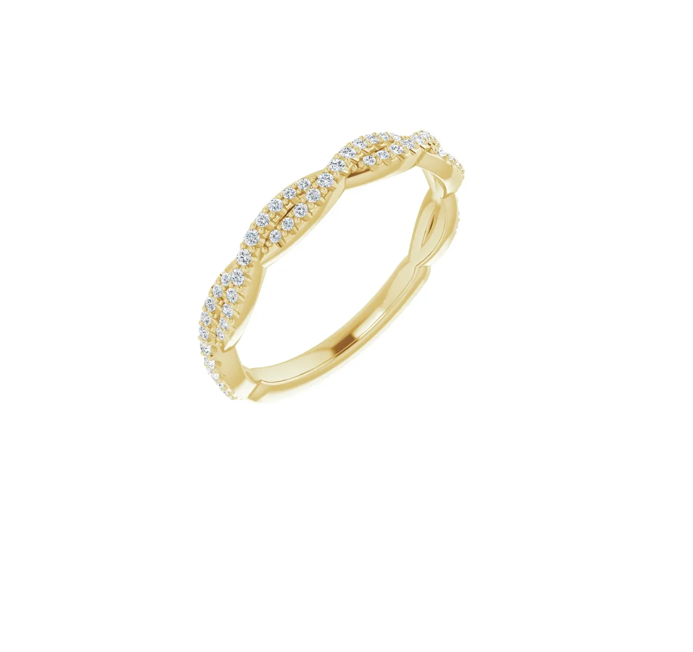 14K Gold Lab-grown Diamond Twisted Wedding Band