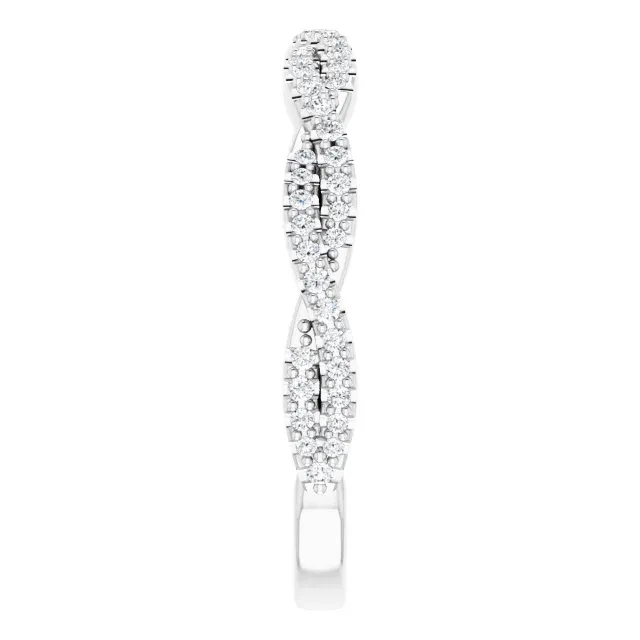 14K Gold Lab-grown Diamond Twisted Wedding Band