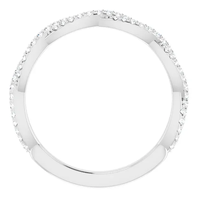 14K Gold Lab-grown Diamond Twisted Wedding Band