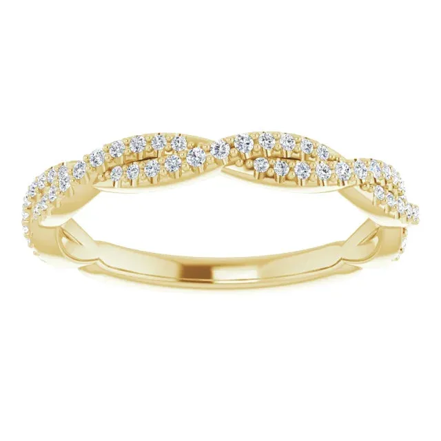 14K Gold Lab-grown Diamond Twisted Wedding Band