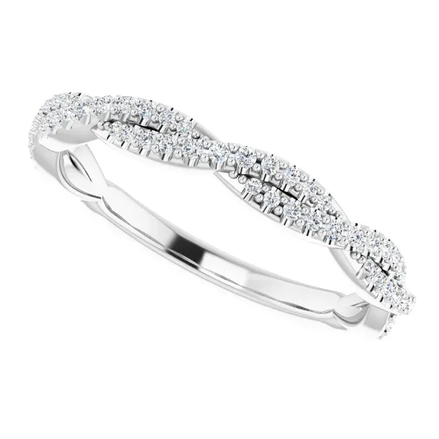 14K Gold Lab-grown Diamond Twisted Wedding Band