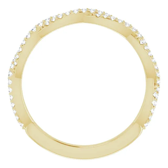 14K Gold Lab-grown Diamond Twisted Wedding Band
