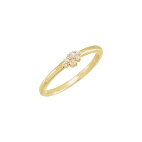 14K Gold Ring with Rose-Cut & Faceted Diamond