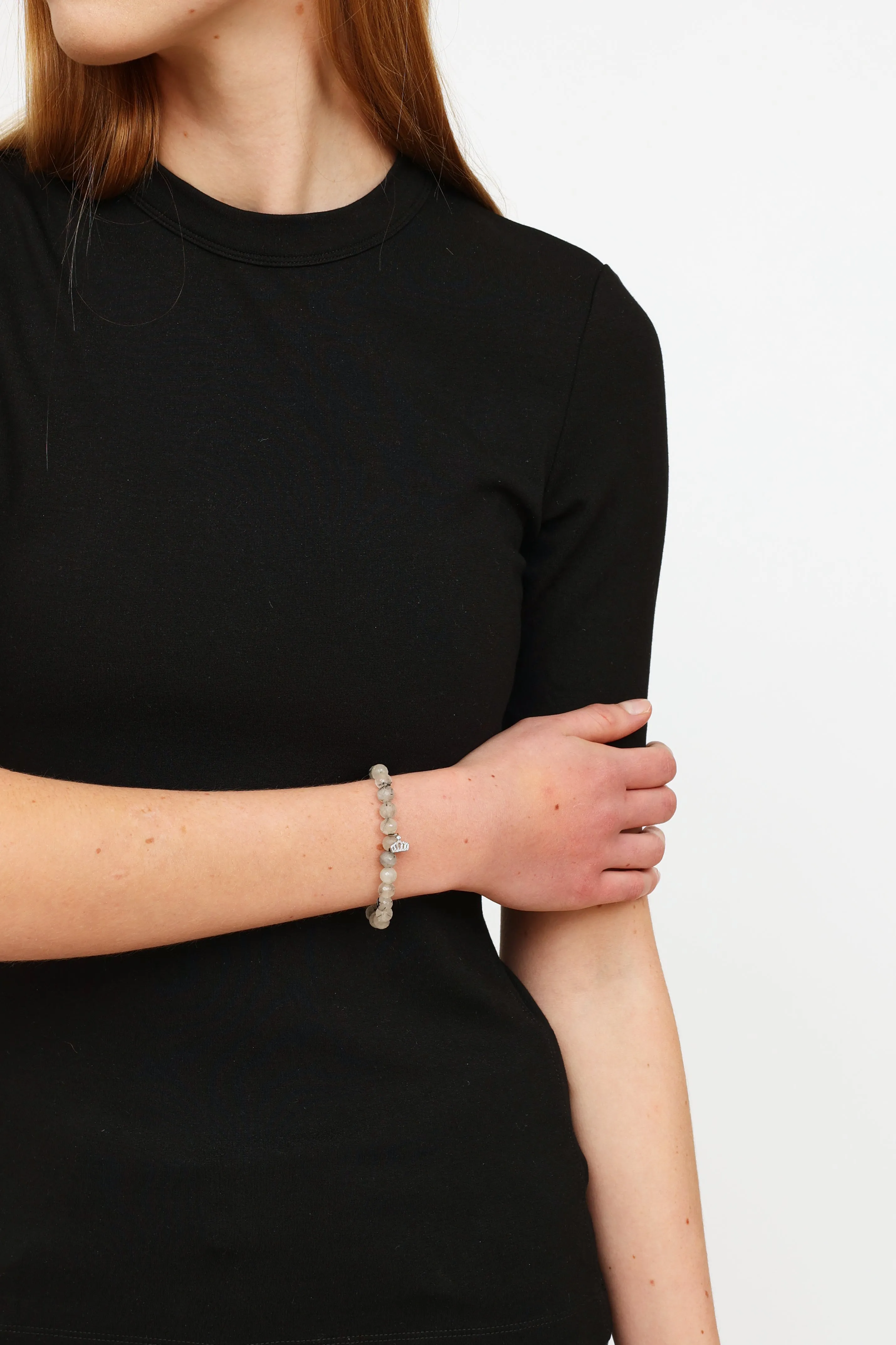 14K White Gold & Quartz Bracelet