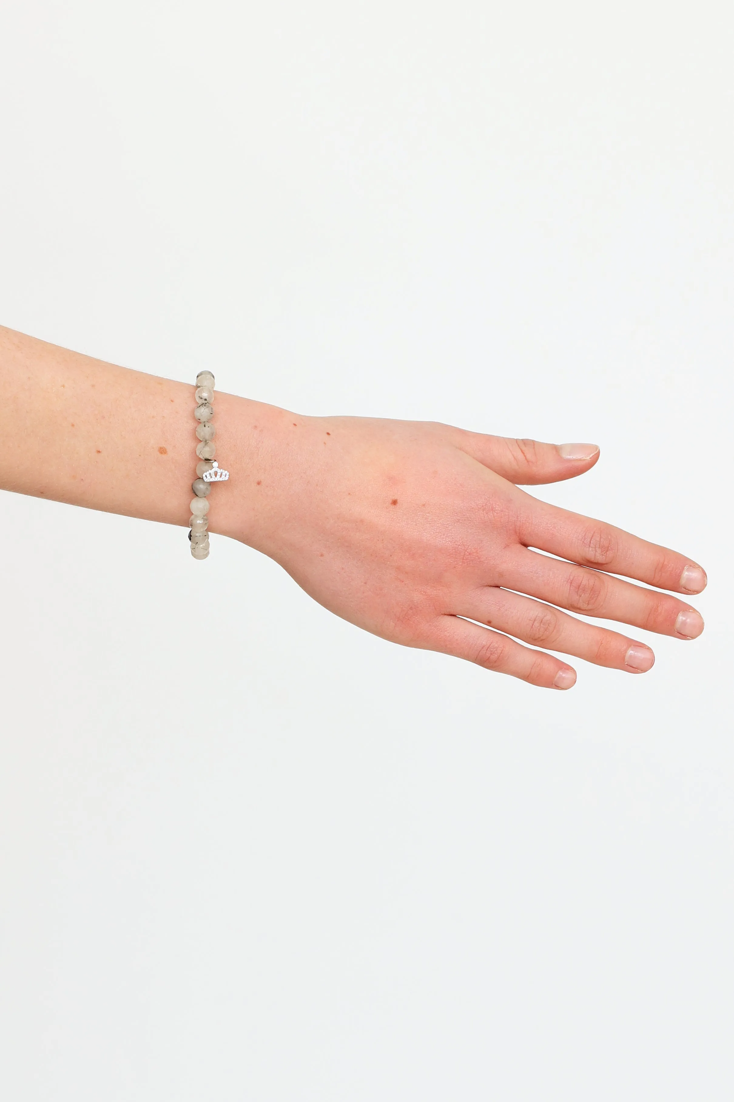 14K White Gold & Quartz Bracelet