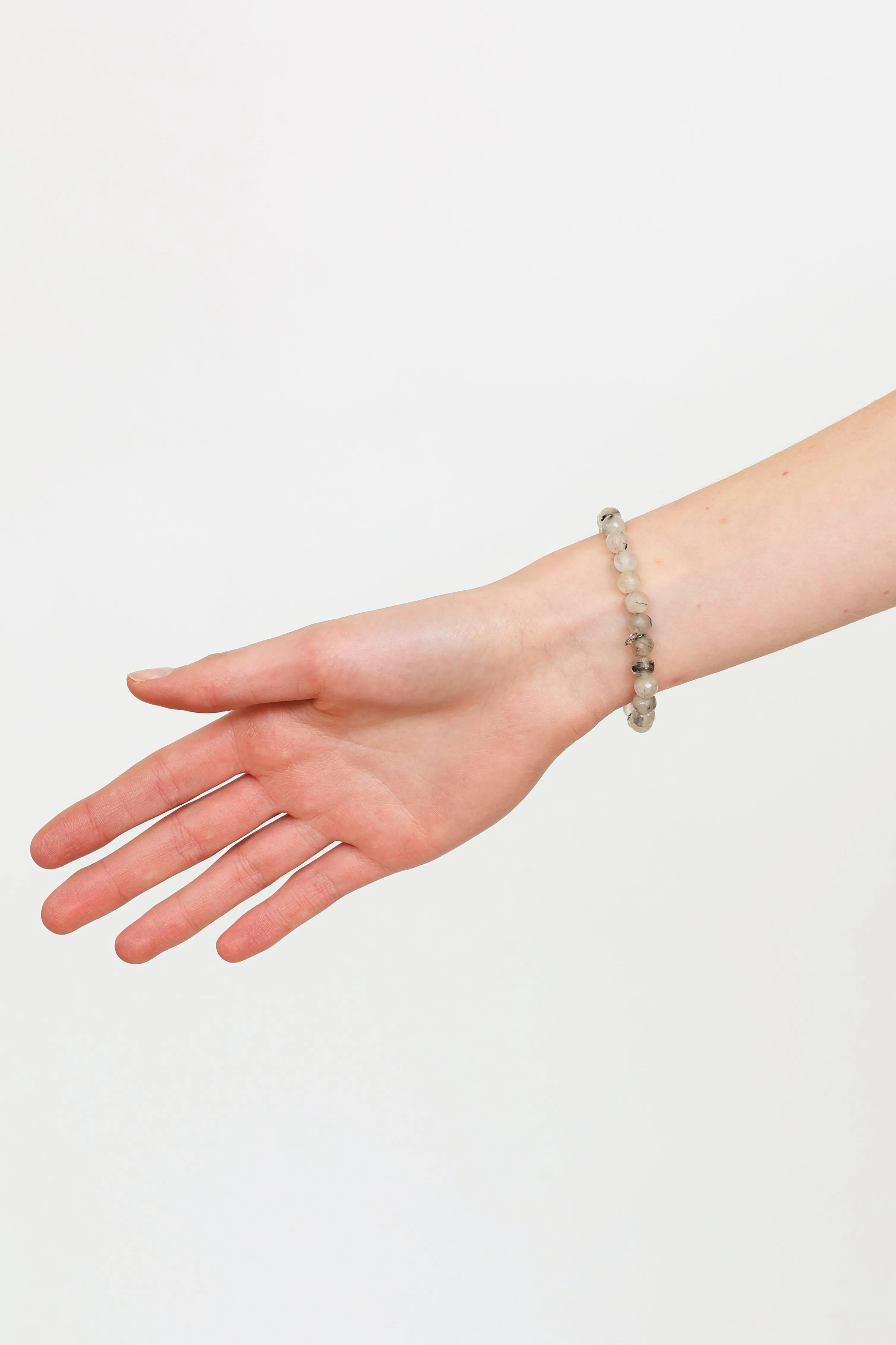 14K White Gold & Quartz Bracelet