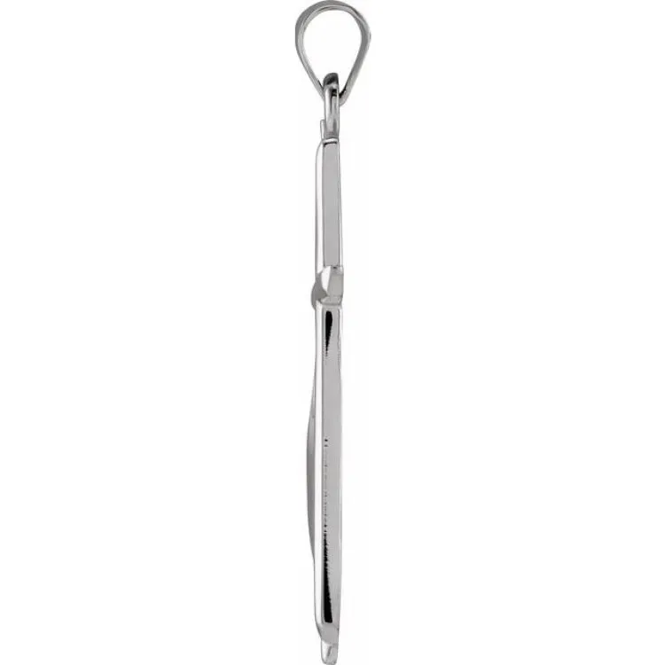 14K White Methodist Cross Pendant