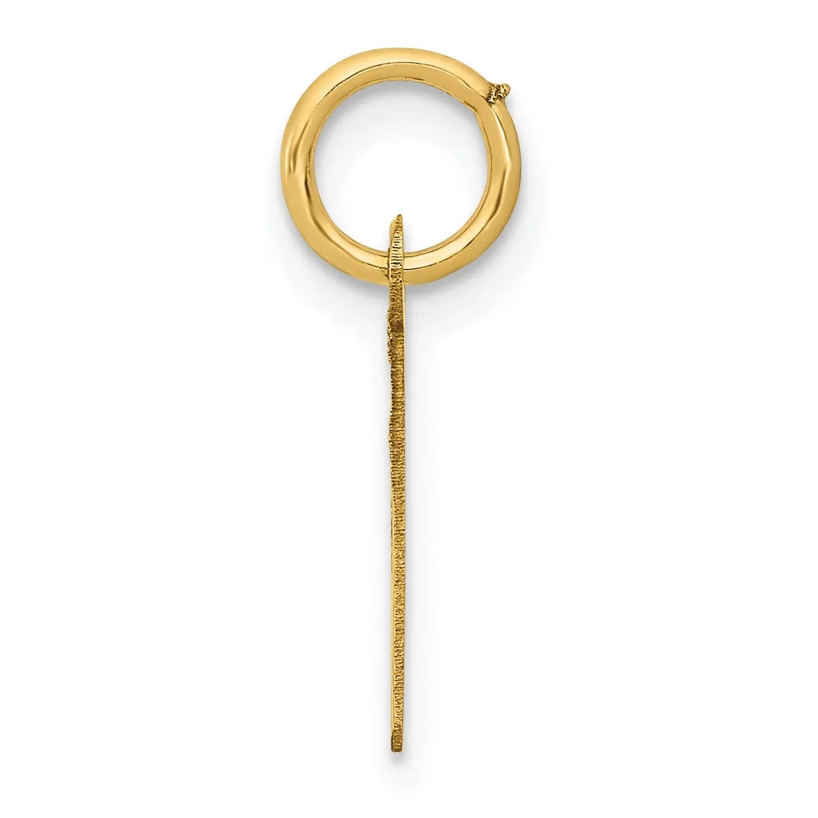 14k Yellow Gold Small Slanted Block Letter L Initial Pendant