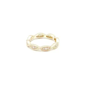 14k Yellow Gold Stackable Eternity Diamond Band
