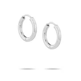 15mm Tube Hoops in Sterling Silver