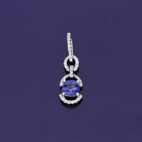 18ct White Gold Sapphire and Diamond Pendant