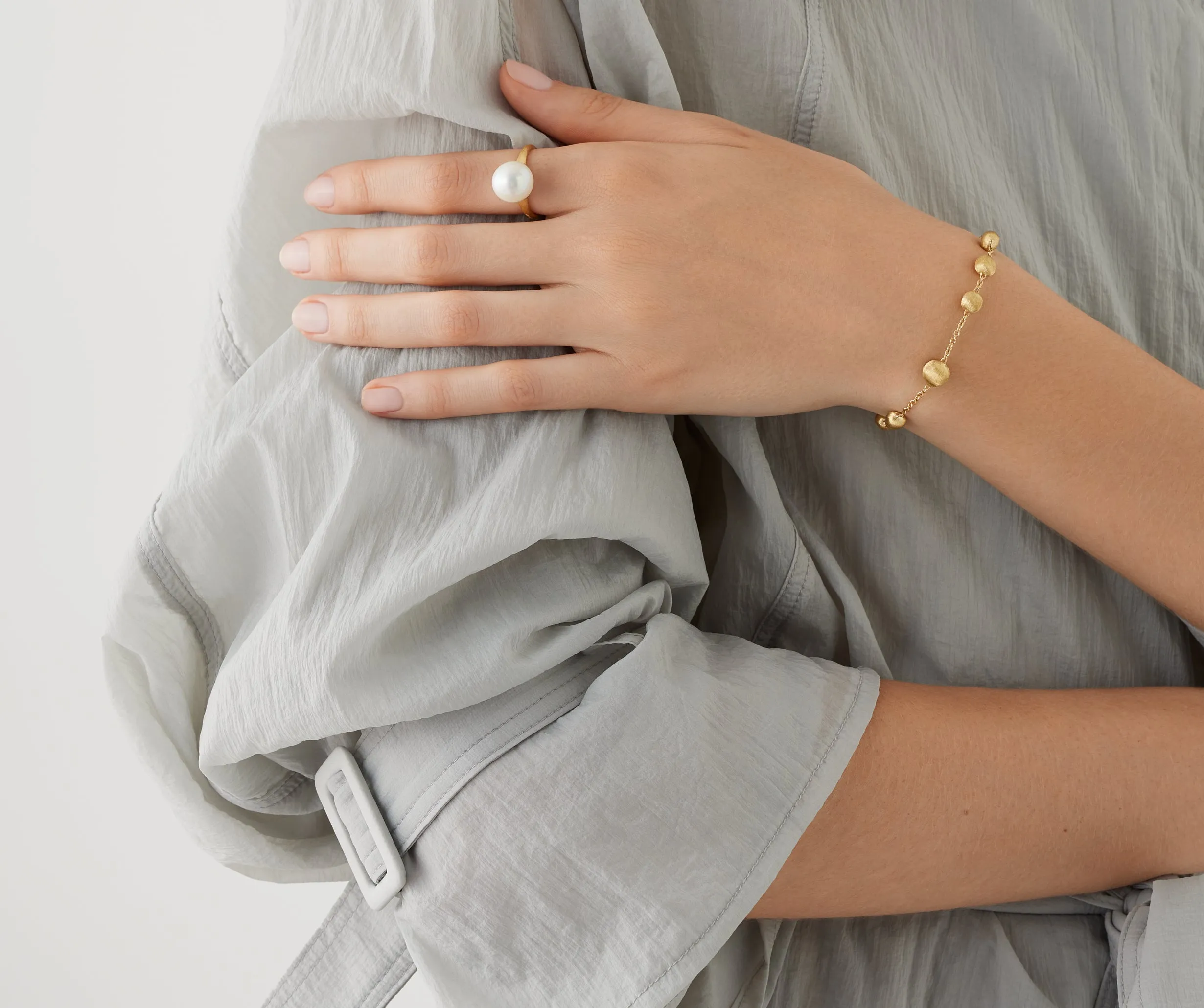 18K Yellow Gold Pearl Ring