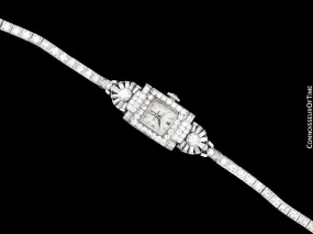 1950's Vintage Ladies Watch with Omega Movement - Platinum over 3.5 Carats of Diamonds