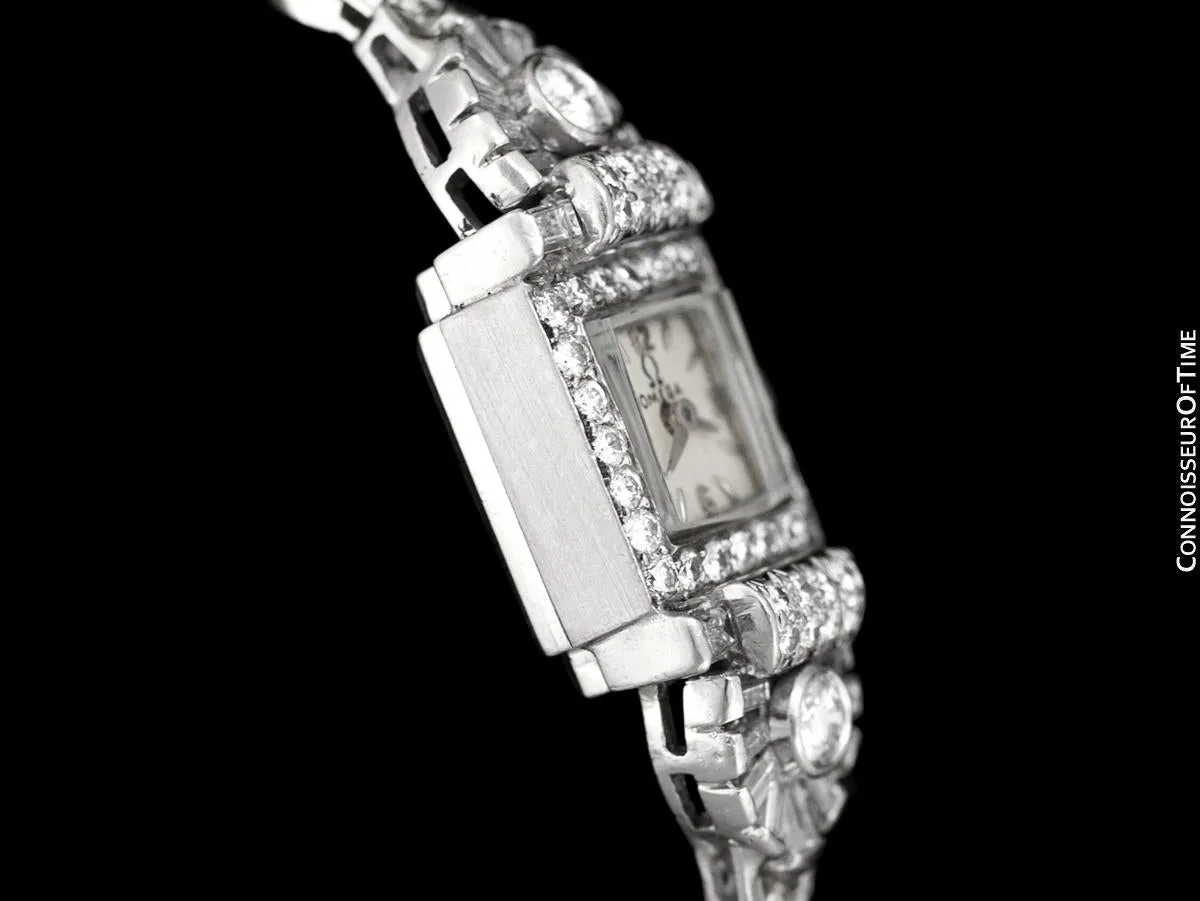 1950's Vintage Ladies Watch with Omega Movement - Platinum over 3.5 Carats of Diamonds