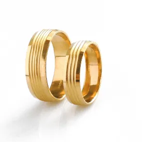 22ct Gold Diamond Cut Wedding Band 7874