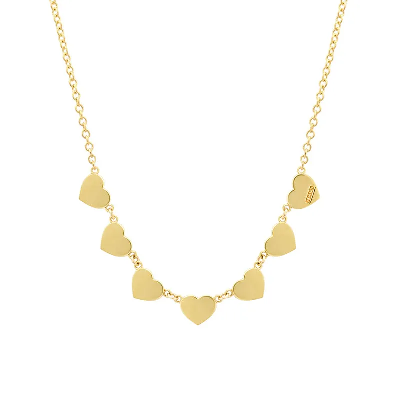 7 Extra Small Turquoise Heart Necklace