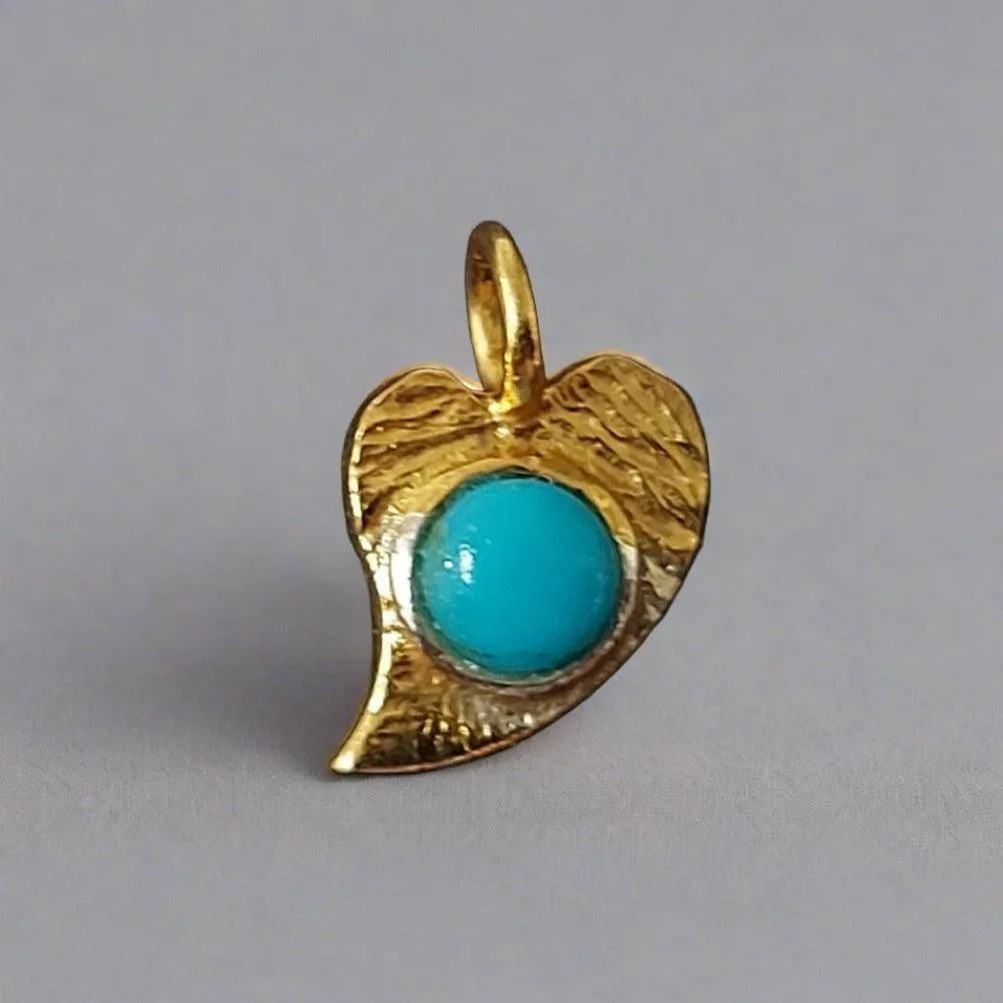 925 Gold Vermeil Turquoise Charm