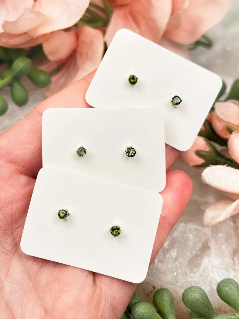 925 Silver Crystal Birthstone Earrings