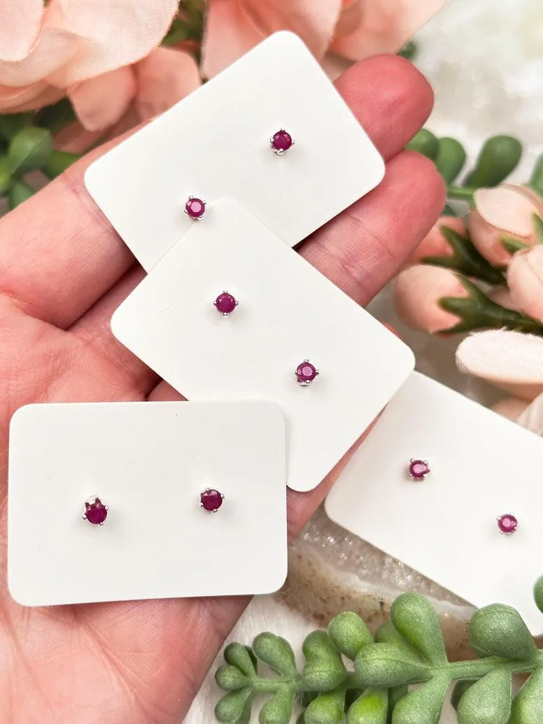 925 Silver Crystal Birthstone Earrings