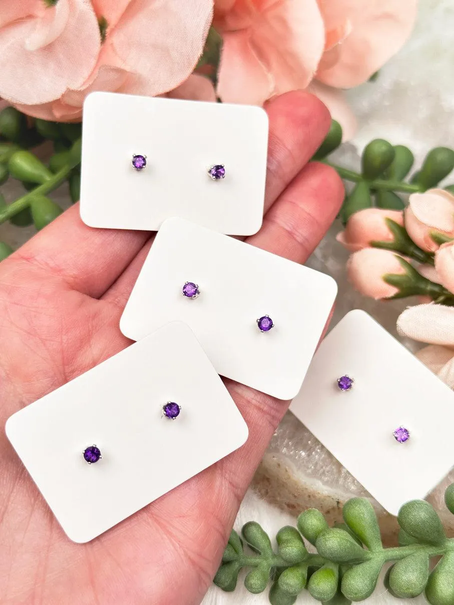 925 Silver Crystal Birthstone Earrings