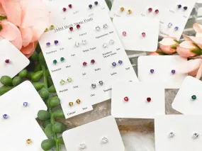 925 Silver Crystal Birthstone Earrings