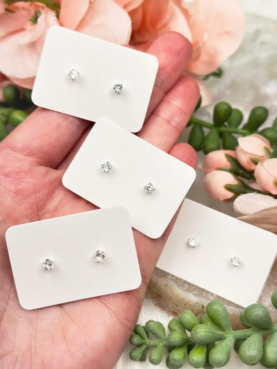 925 Silver Crystal Birthstone Earrings