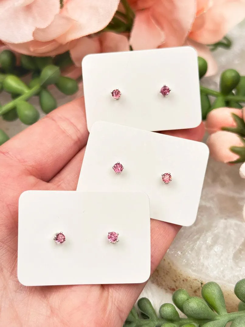 925 Silver Crystal Birthstone Earrings