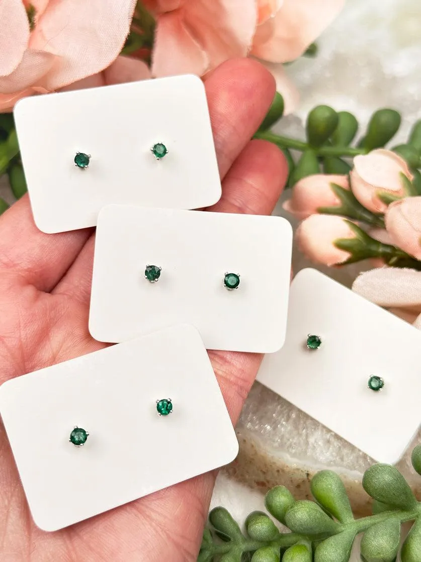 925 Silver Crystal Birthstone Earrings