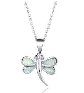 925 Sterling Silver Dragonfly Pendant Necklace Dragonfly Jewelry Chain Birthday Gift 18in.