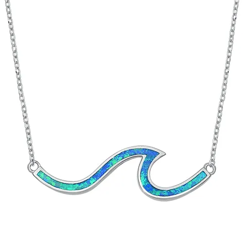 925 Sterling Silver Wave Necklace