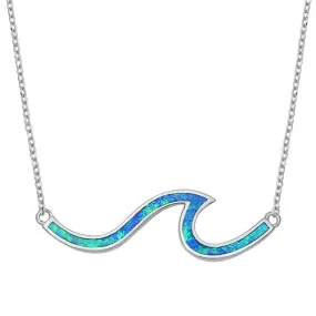 925 Sterling Silver Wave Necklace