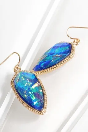 Acetate Marquee Shape Fish Hook Earrings