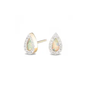 Adina- Opal   Diamond Teardrop Posts