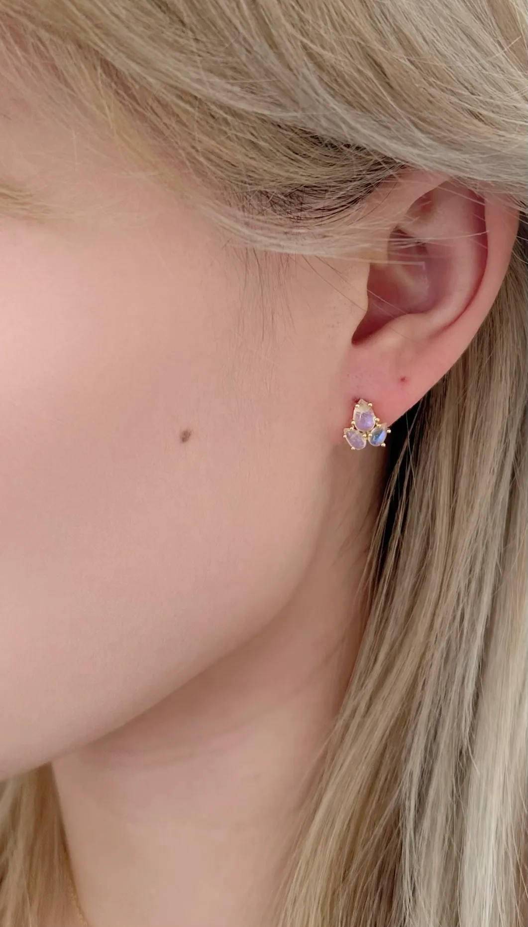 Amare Wear Mini Moonstone Cluster Studs