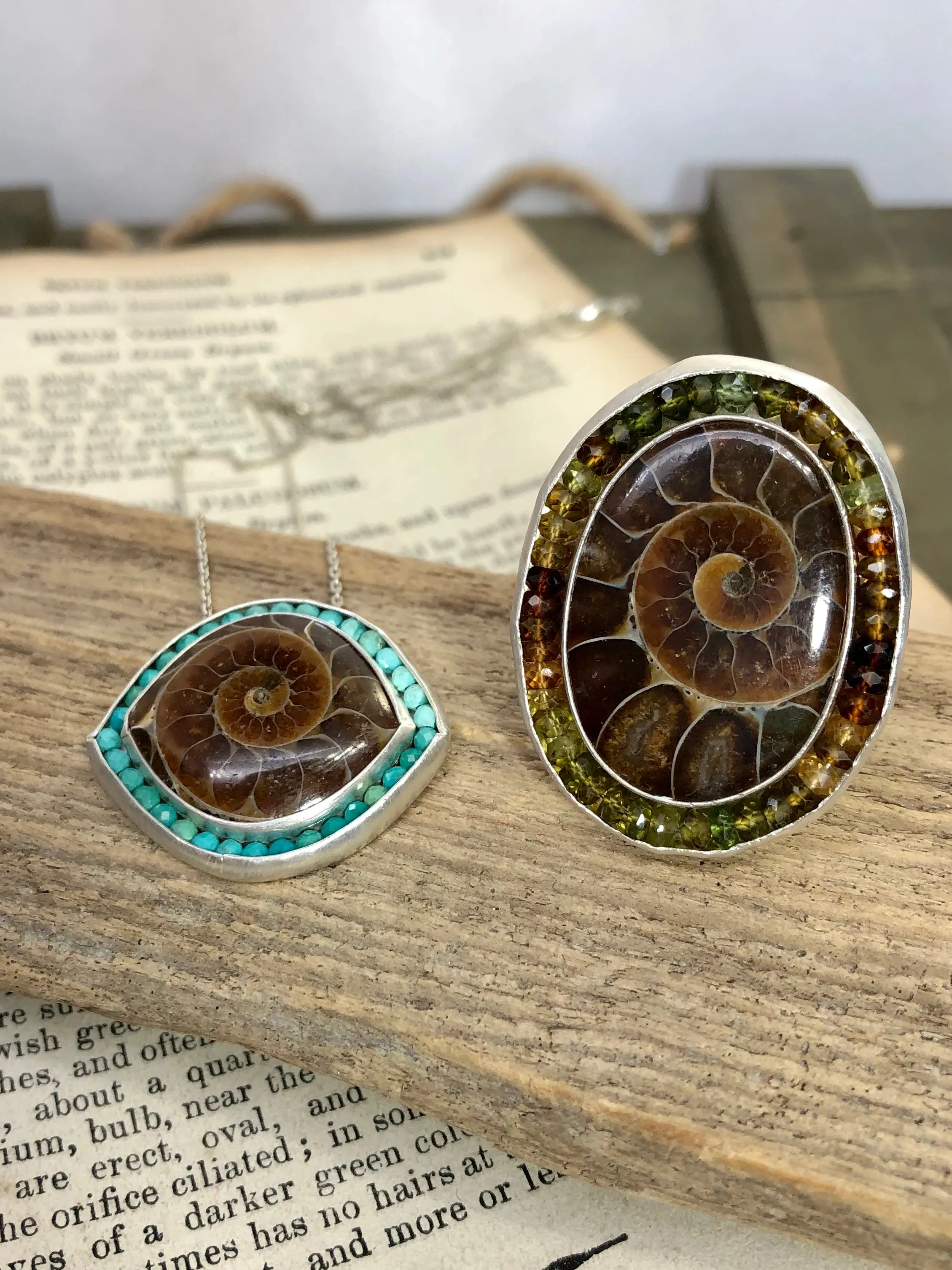 Ammonite & Turquoise Rise Necklace
