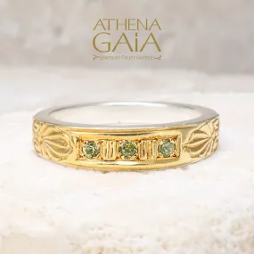Anthemion Stackable Gold Face Band Ring
