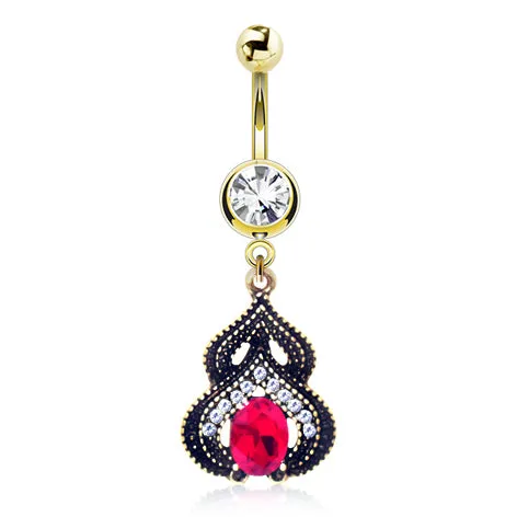 Arabesque Jewelled Navel Ring
