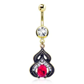 Arabesque Jewelled Navel Ring
