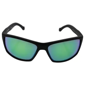 Arnette Men's AN4207 Boiler Rectangular Sunglasses, Fuzzy Black /Green Mirror, 61 mm