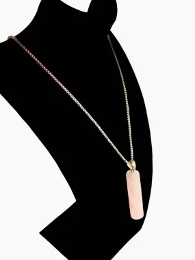 Aziz Rose Quartz Pendant Necklace