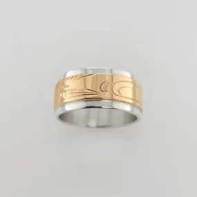 Bear Silver with Gold Band