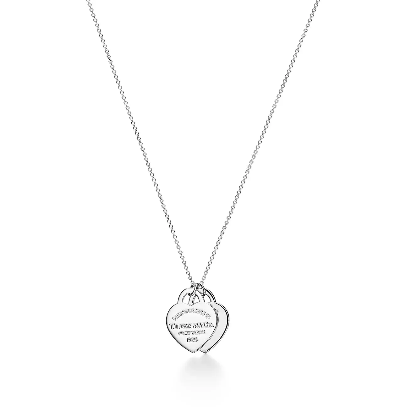 Blue Double Heart Tag Pendant