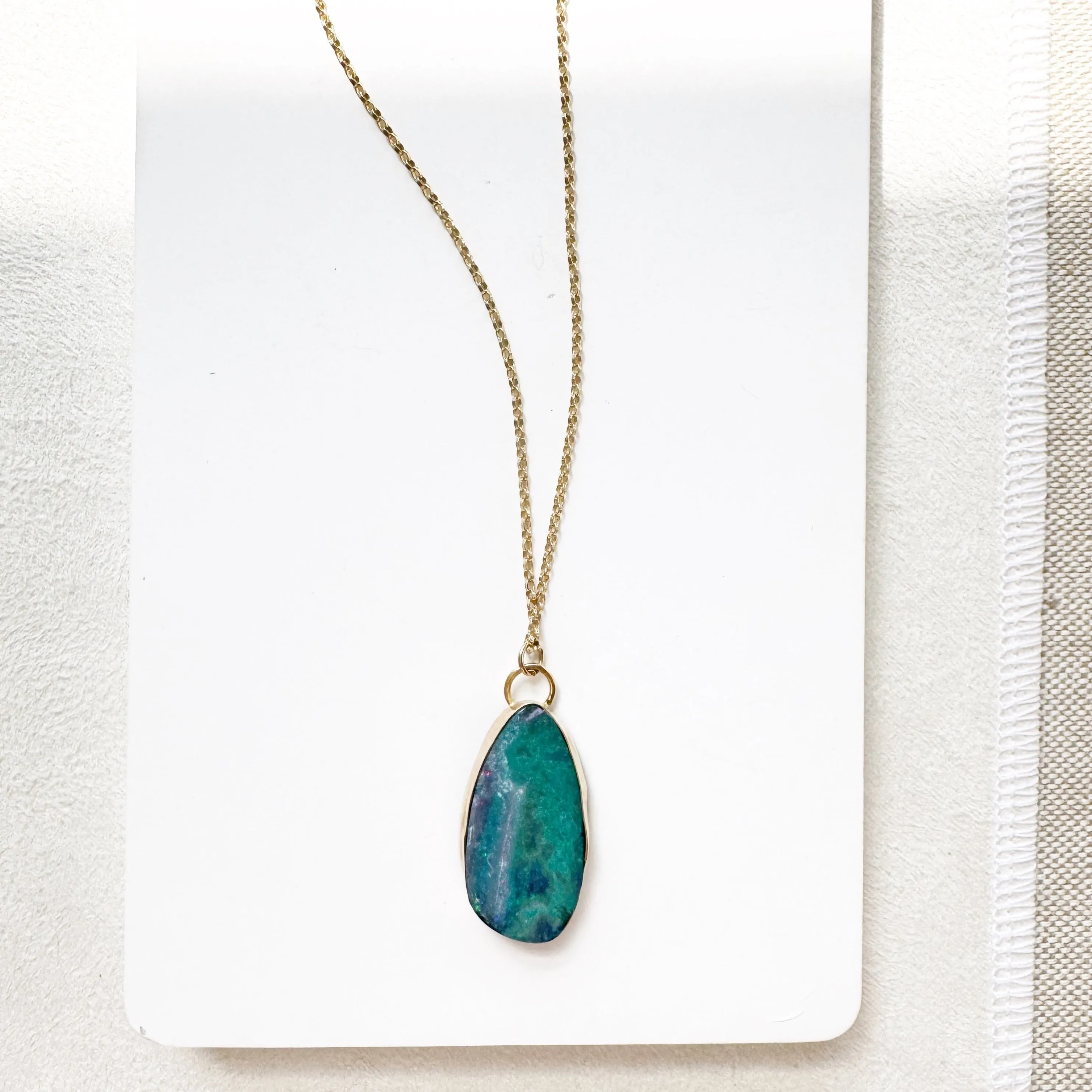 Blue Green Opal Necklace