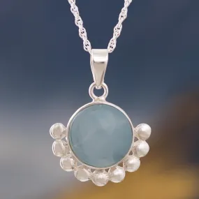 Blue Opal Pendant Necklace from Peru - Bauble Delight | NOVICA