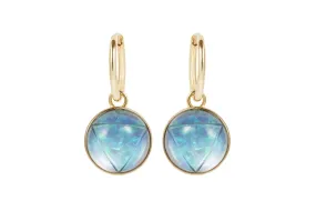Blue Shakti/Shiva Carved Drop Earrings