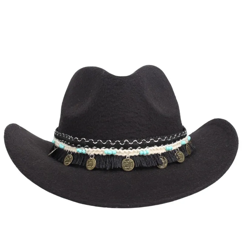 Bohemian Leather Tassel Hatband