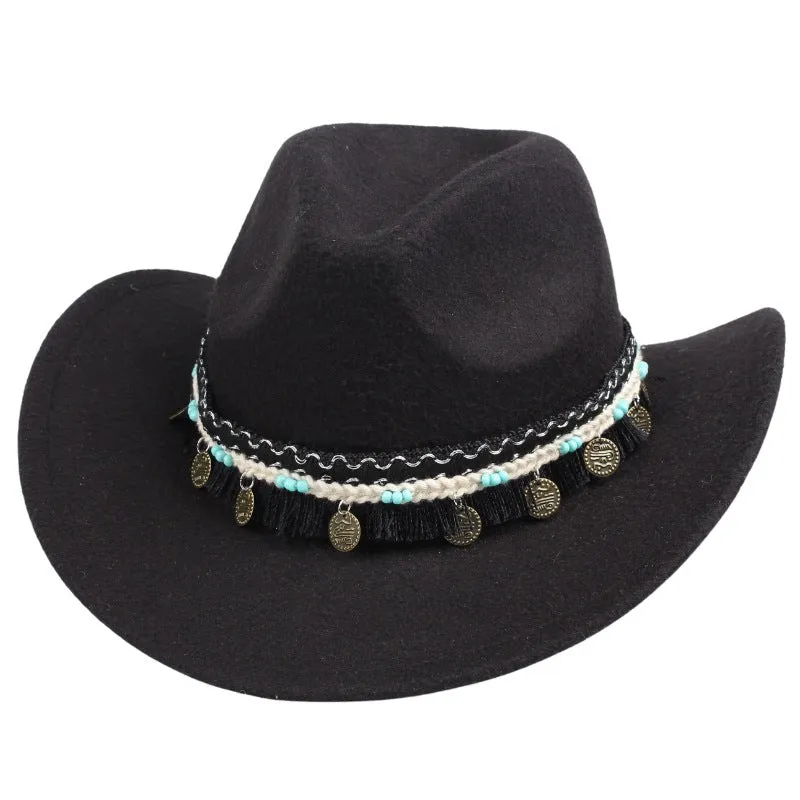 Bohemian Leather Tassel Hatband