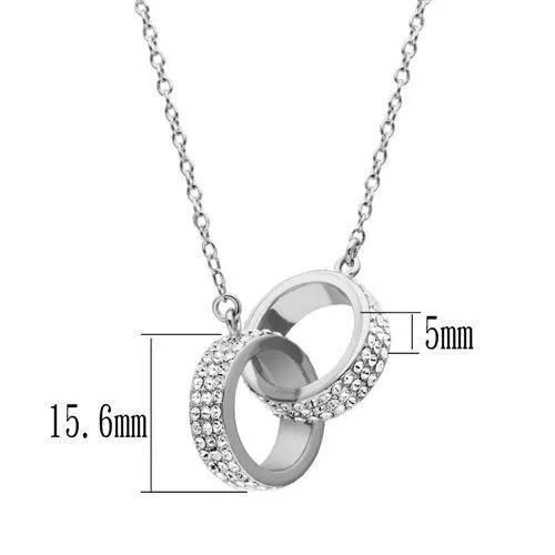 Brass Chain Pendant with Top Grade Crystal in Clear for Women Style 3W180
